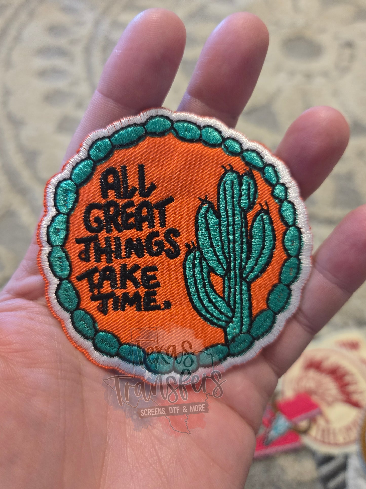 All Great Things Take Time Iron-On PATCH