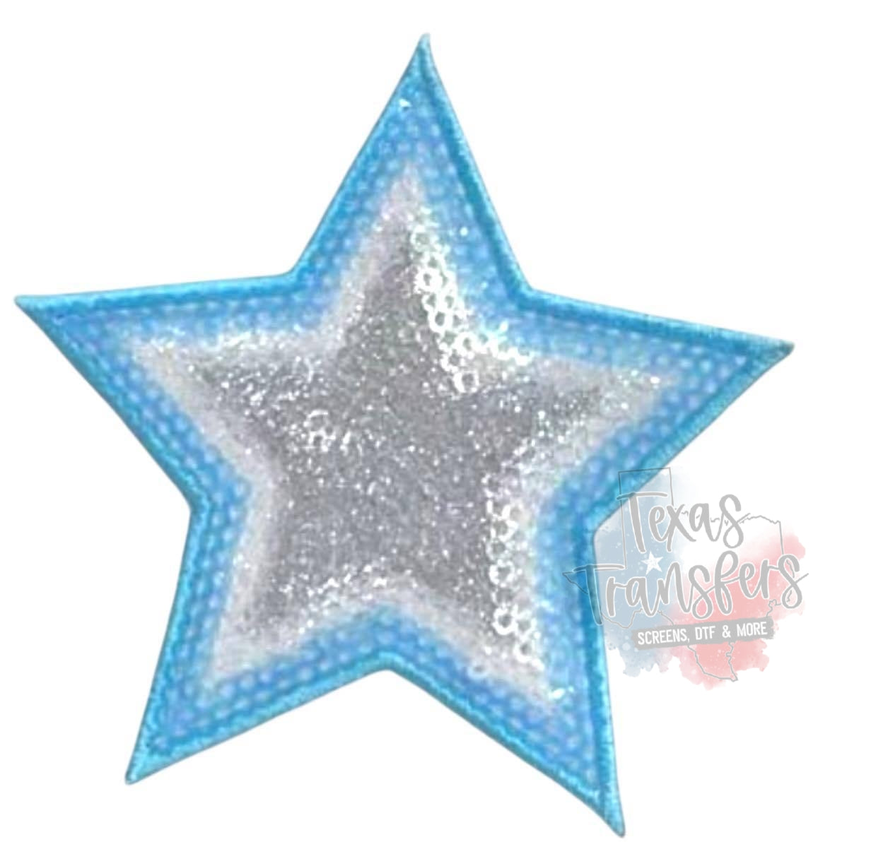 All American Sequin Stars Iron-On PATCH - Texas Transfers and Designs