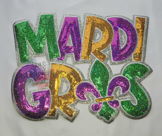 Mardi Gras XL  Iron-On Patch