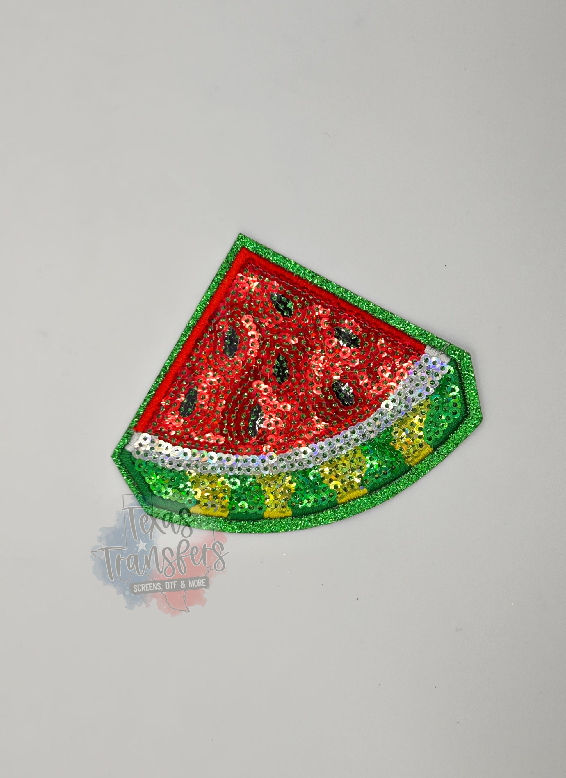 Sequin Watermelon Iron-On PATCH - Texas Transfers and Designs