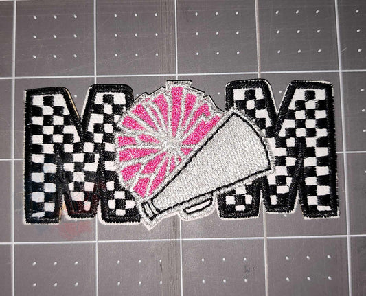 Checker Cheer Mom Iron-On PATCH - Texas Transfers and Designs