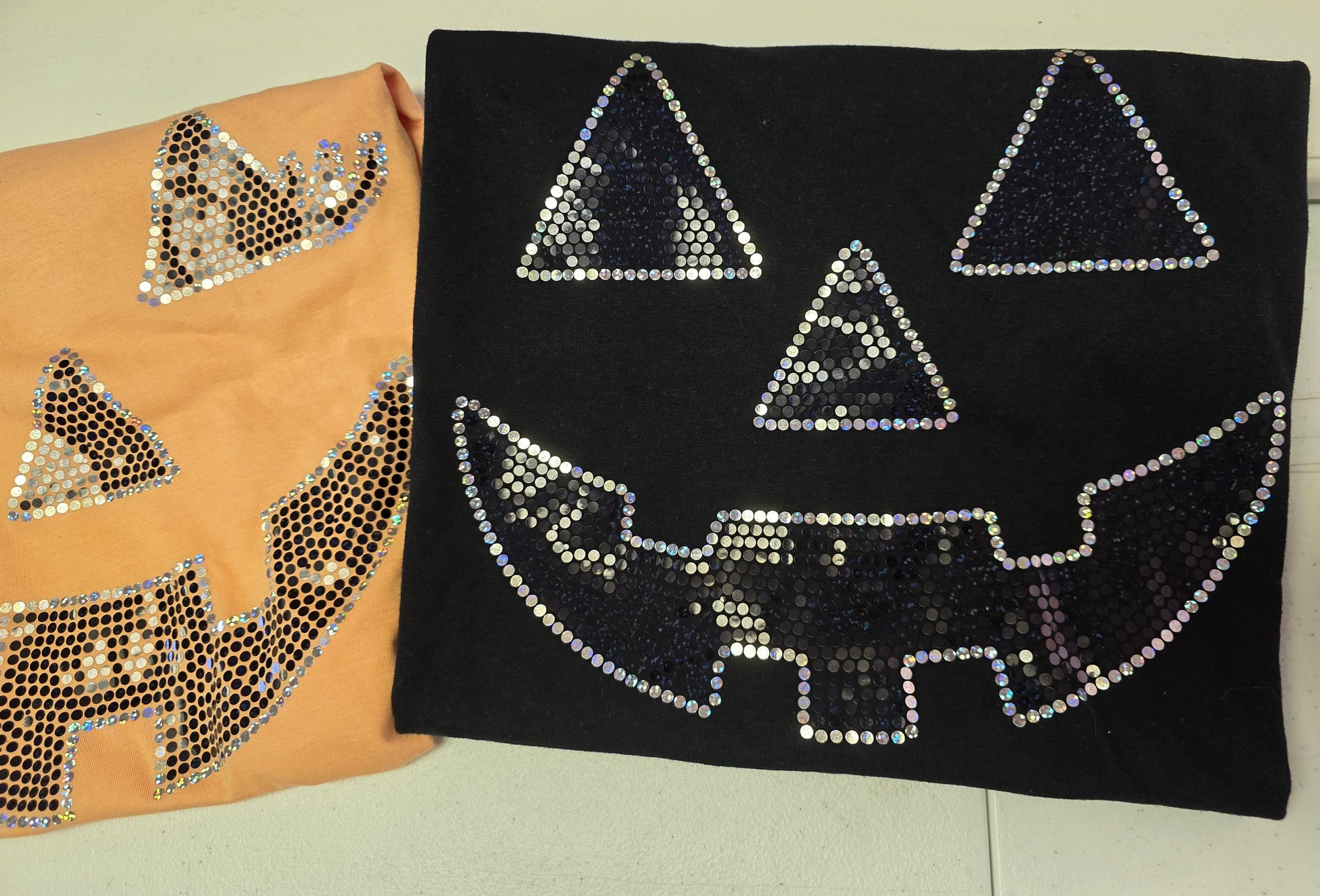 Jack O Lantern Pumpkin Spangle Transfer - Texas Transfers and Designs