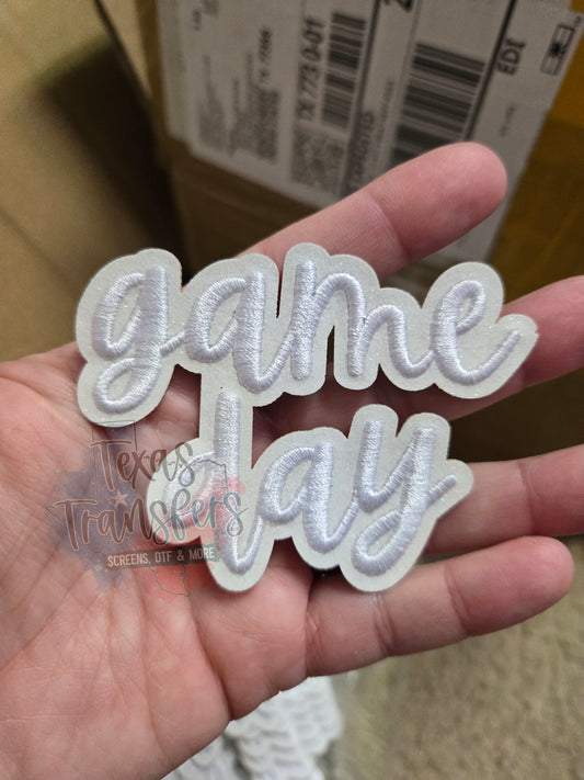 Game Day (White) Iron-On PATCH