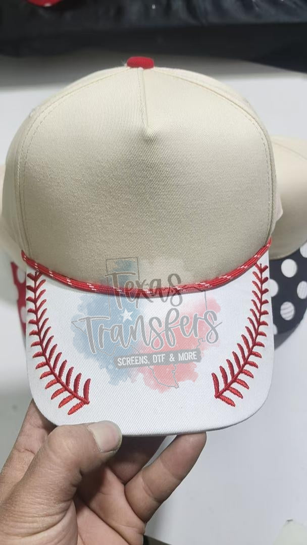 *Exclusive* Embroidered Brim Baseball Canvas Blank Hat - Texas Transfers and Designs