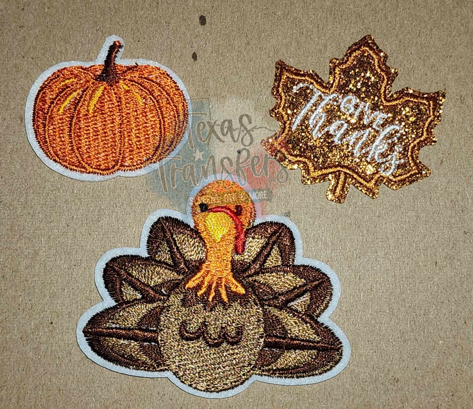 Thanksgiving Iron-On Patches - Texas Transfers and Designs