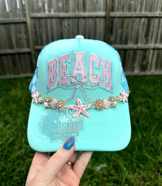 Beach Rhinestone Iron-On PATCH - Texas Transfers and Designs