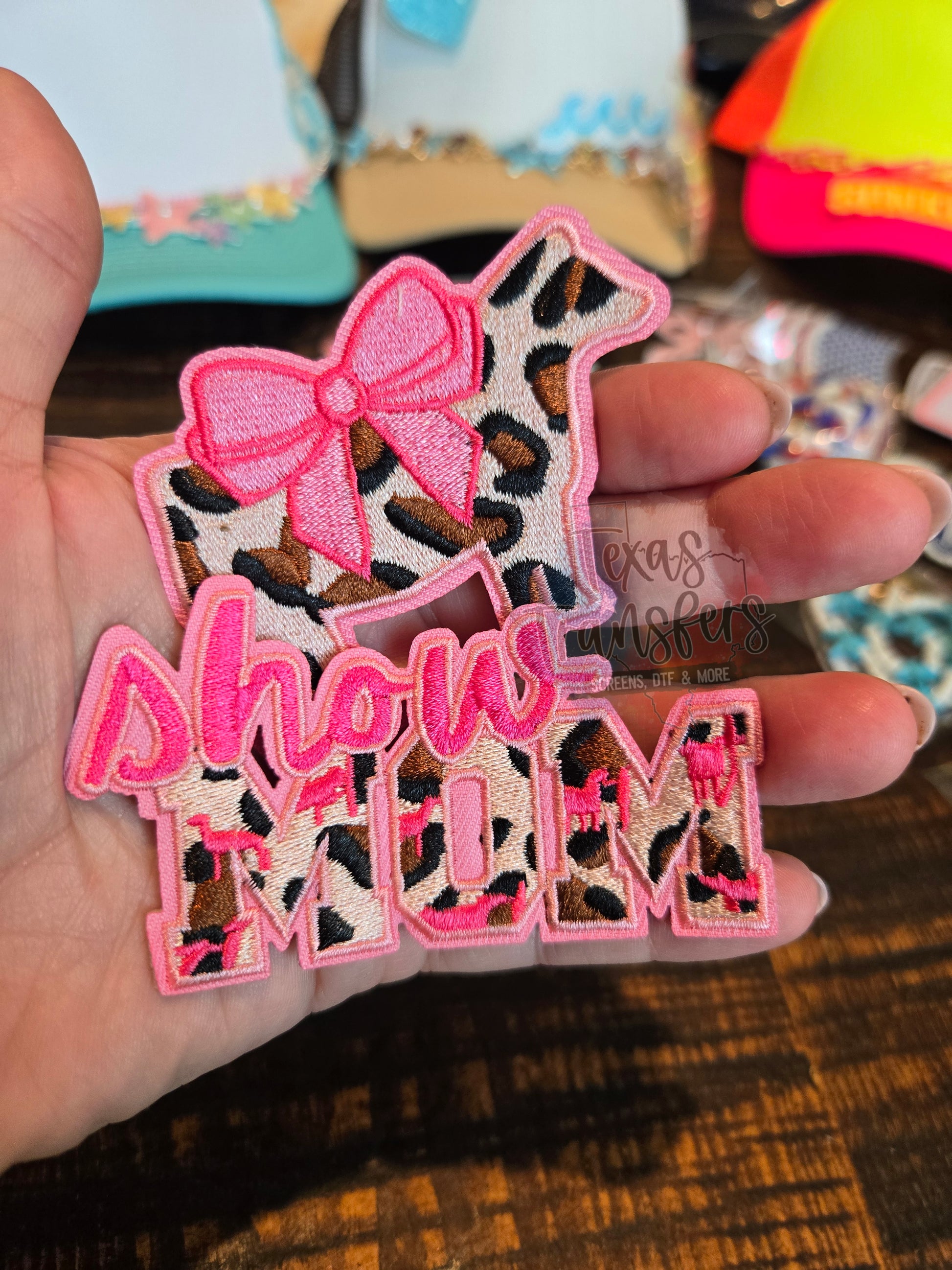 Pink Leopard Show Cow Iron-On PATCH - Texas Transfers and Designs