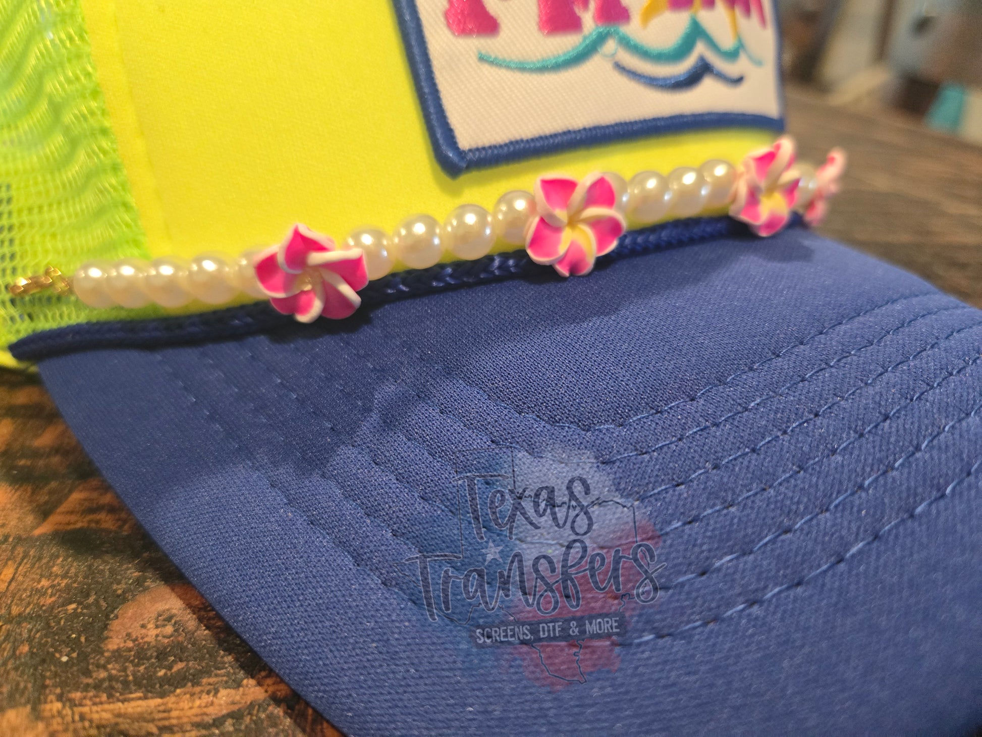Hibiscus Pearl Pink Hat Chain - Texas Transfers and Designs