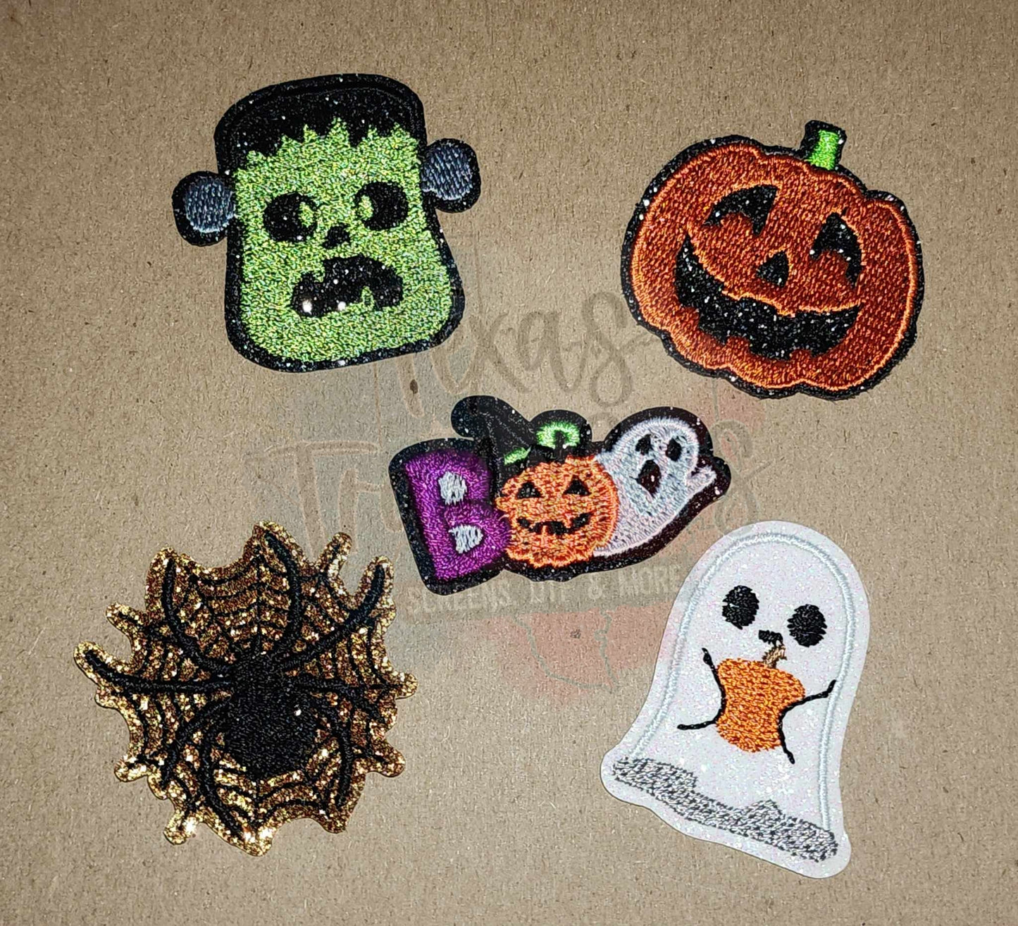 Halloween Glitter Iron-On Patches - Texas Transfers and Designs