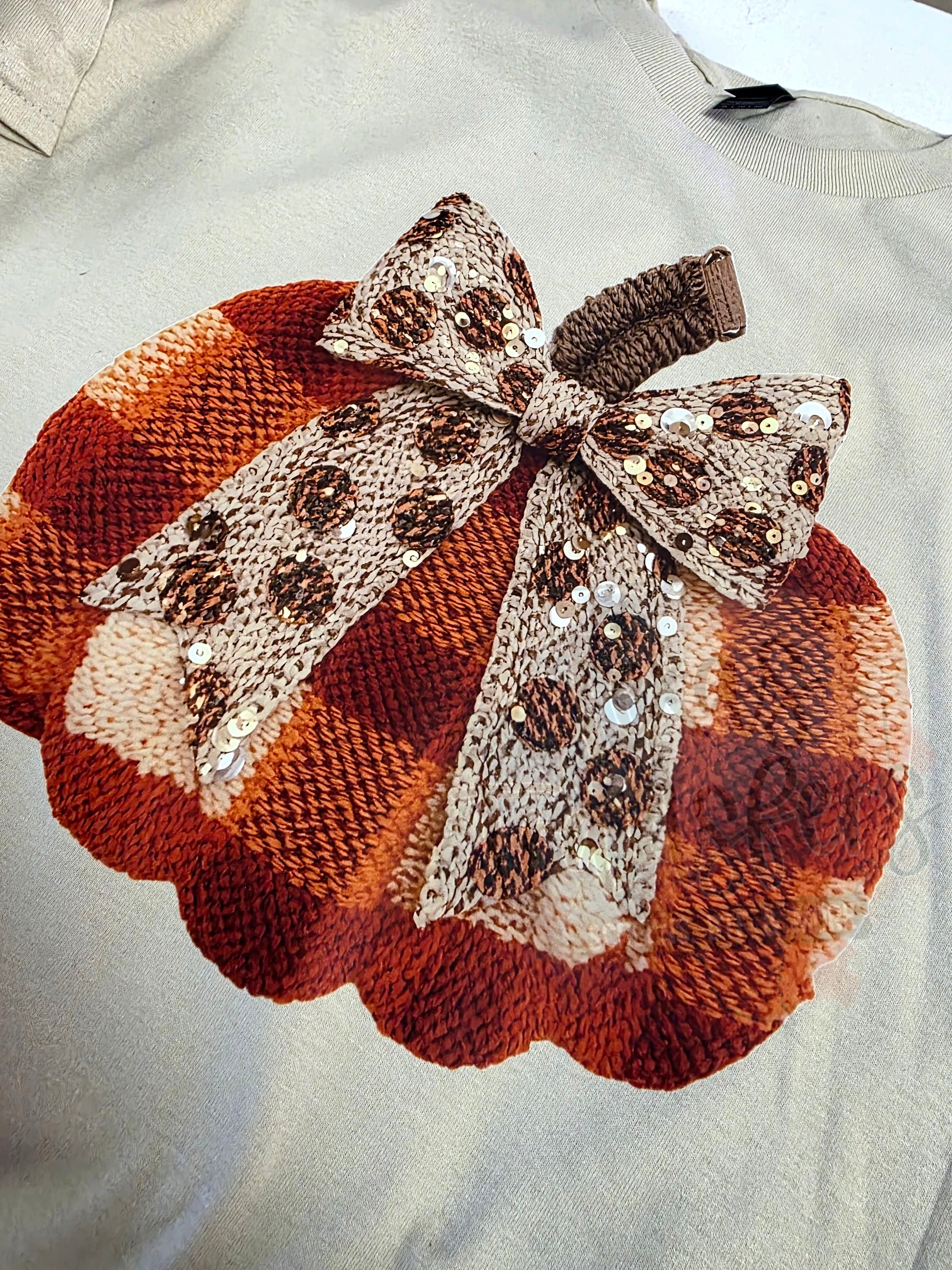 Faux Yarn Pumpkin DTF - Texas Transfers and Designs
