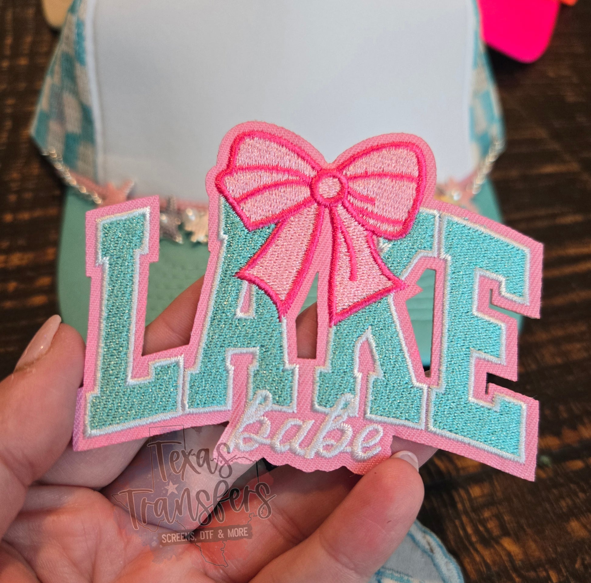 Lake Babe Bow Iron-On PATCH - Texas Transfers and Designs