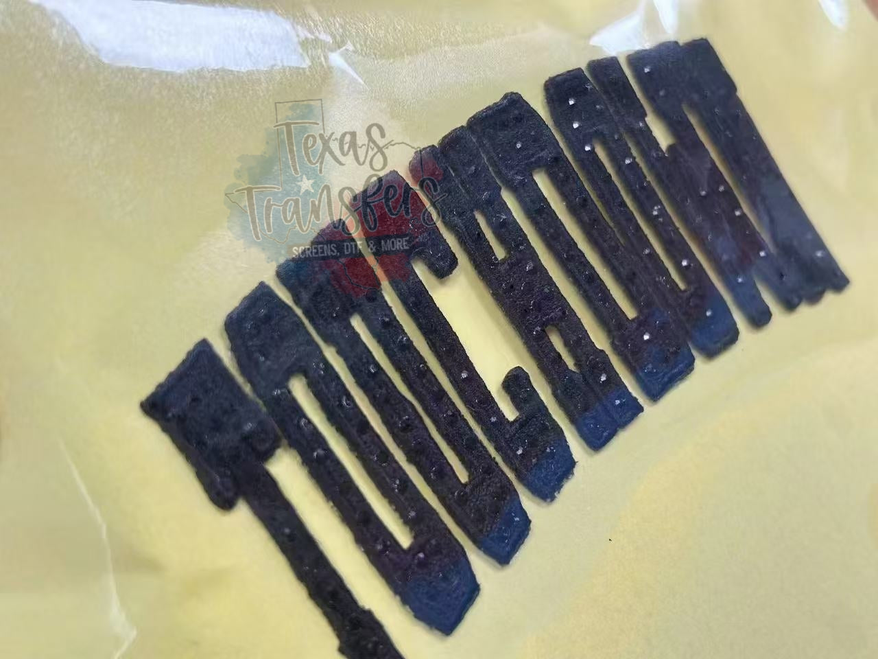 Touchdown Individual (Rhinestone) Iron-On PATCH - Texas Transfers and Designs