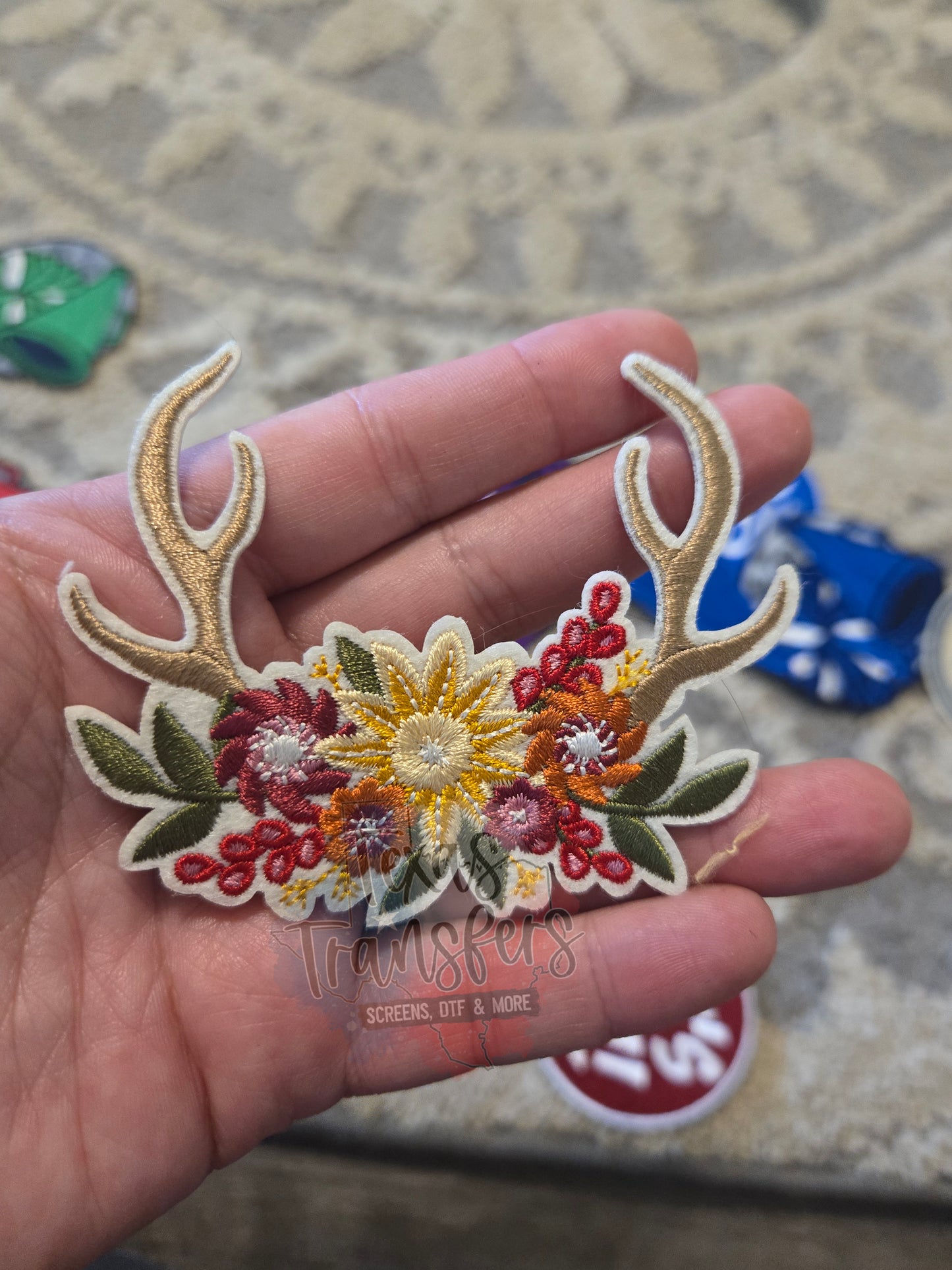 Deer Antlers Floral PATCH