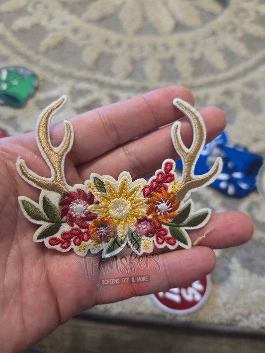 Deer Antlers Floral PATCH