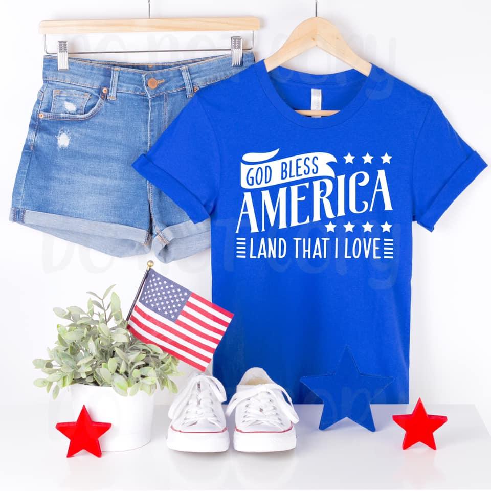 God Bless America Land That I Love - Texas Transfers and Designs