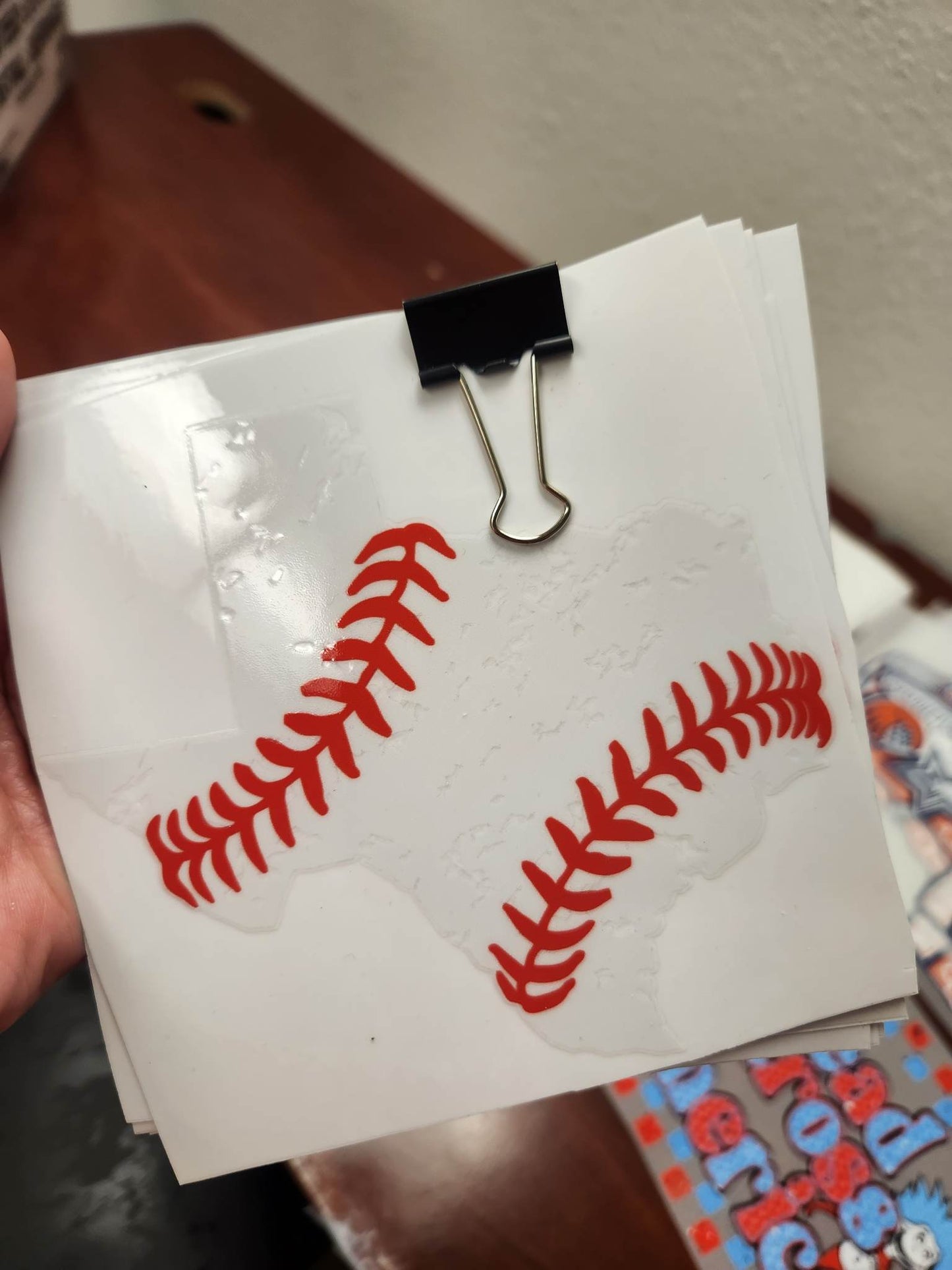 Texas Baseball Sticker UV DTF