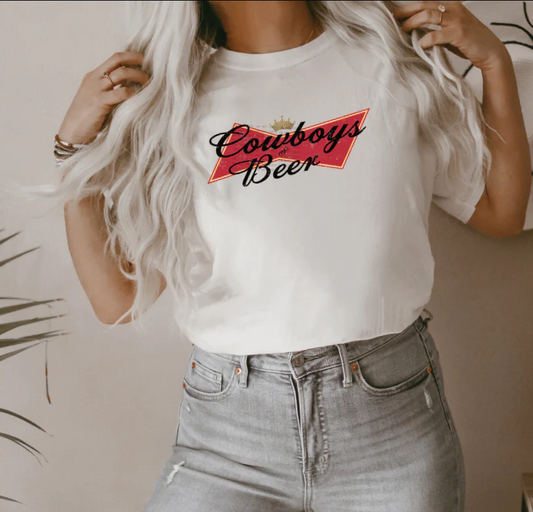 Cowboys and Beer  HIGH HEAT - Texas Transfers and Designs