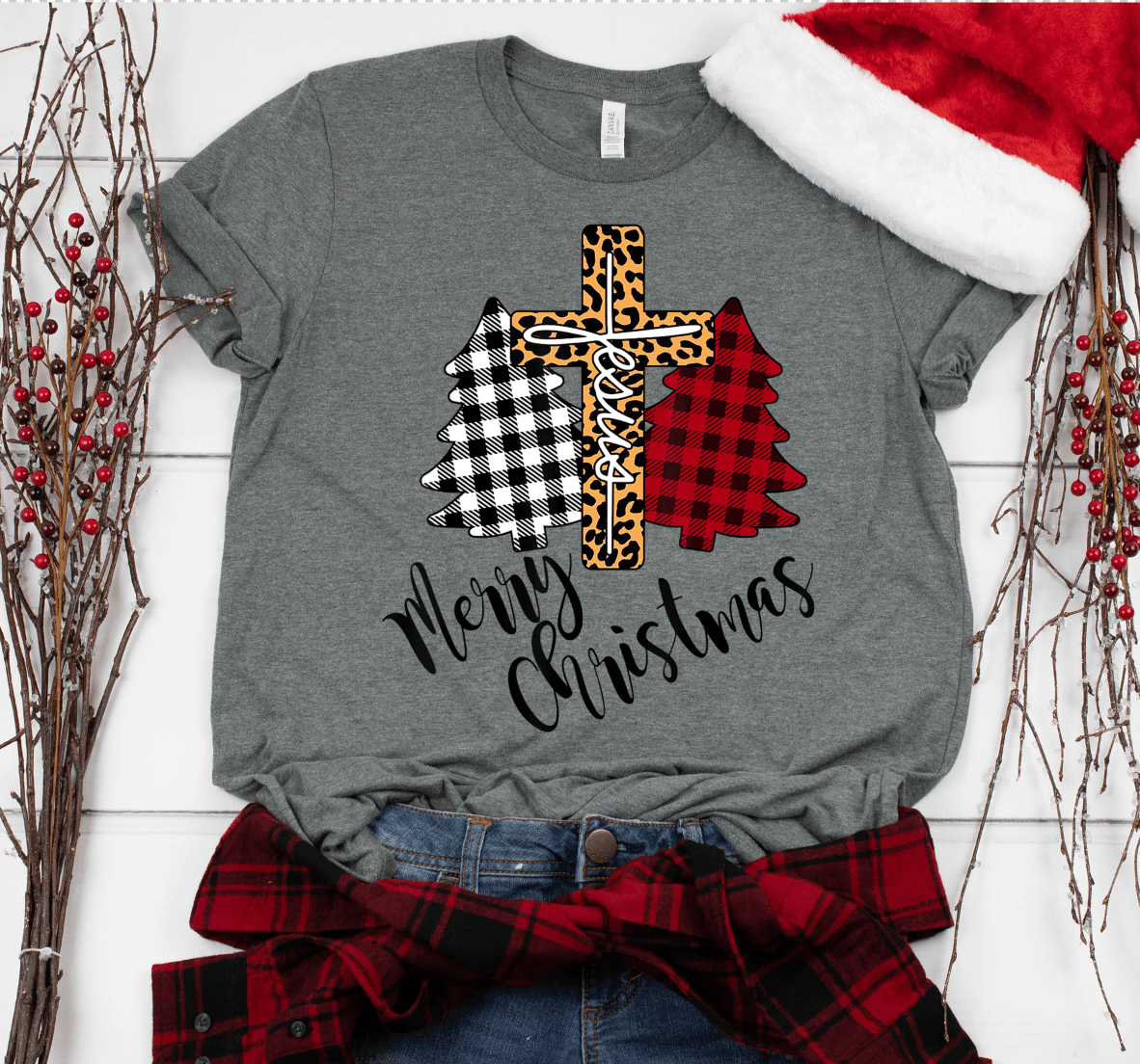 Jesus Trees Cross - Texas Transfers and Designs