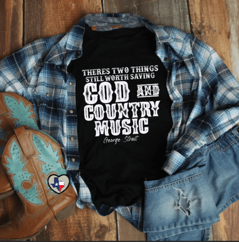 God & Country Music - WHITE - Texas Transfers and Designs