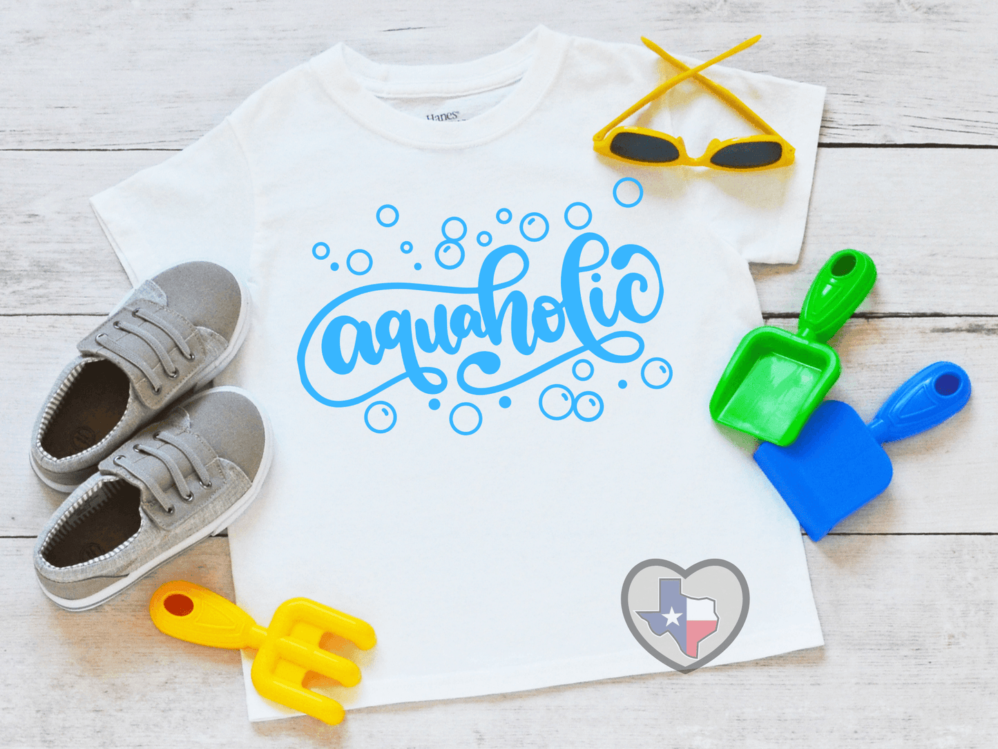 Aquaholic - BRIGHT BLUE (Youth) - Texas Transfers and Designs