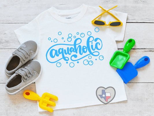 Aquaholic - BRIGHT BLUE (Youth) - Texas Transfers and Designs
