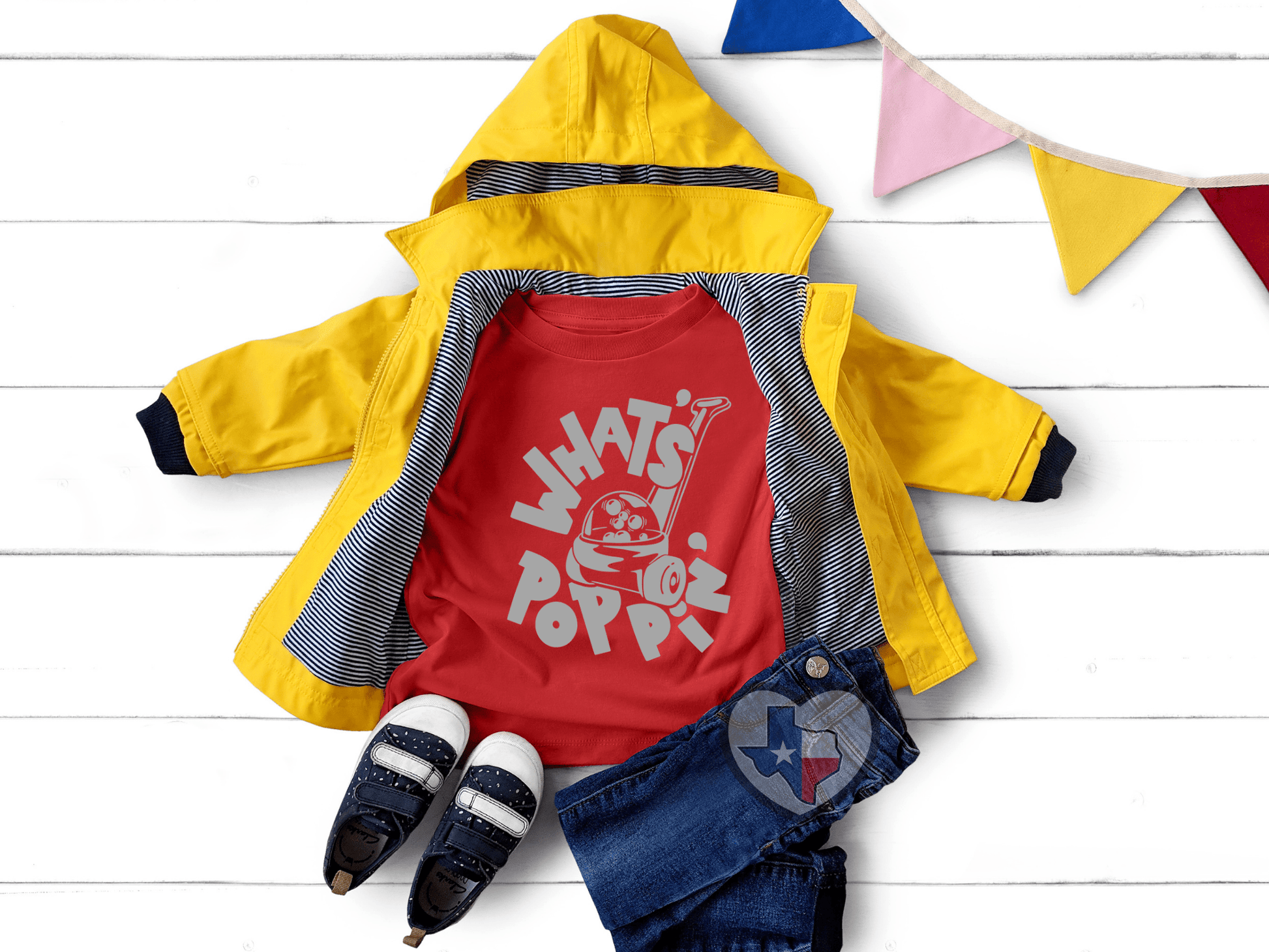 What's Poppin - LIGHT GREY (Youth) - Texas Transfers and Designs