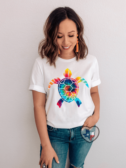 Tie Dye Turtle HIGH HEAT - Texas Transfers and Designs