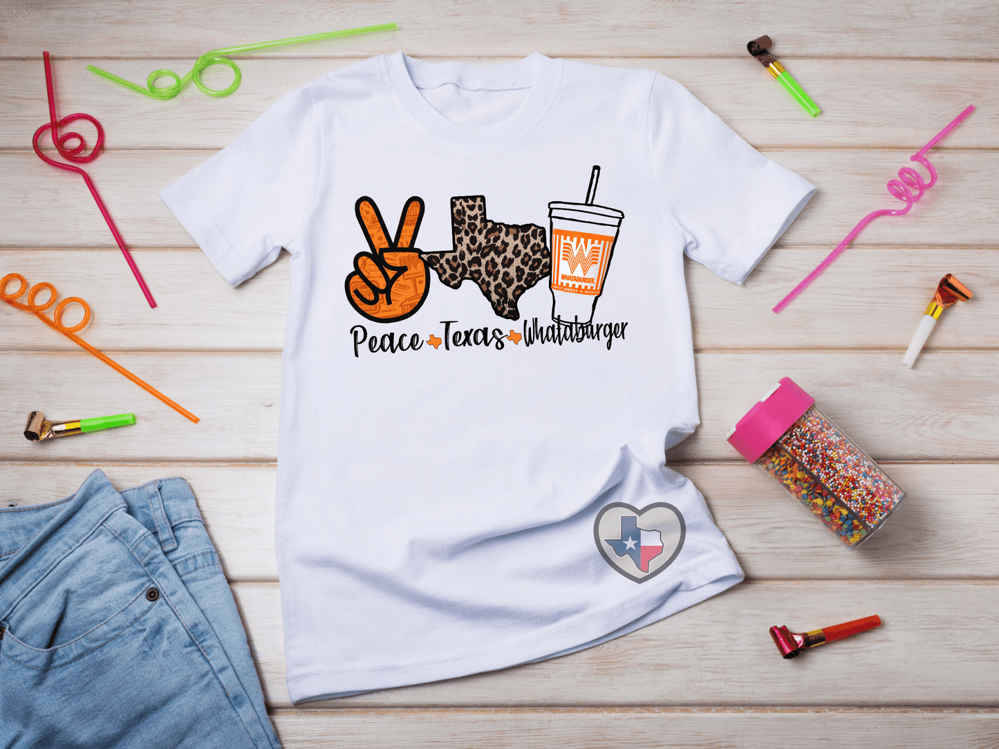 Peace Texas Whataburger - YOUTH/HIGH HEAT - Texas Transfers and Designs