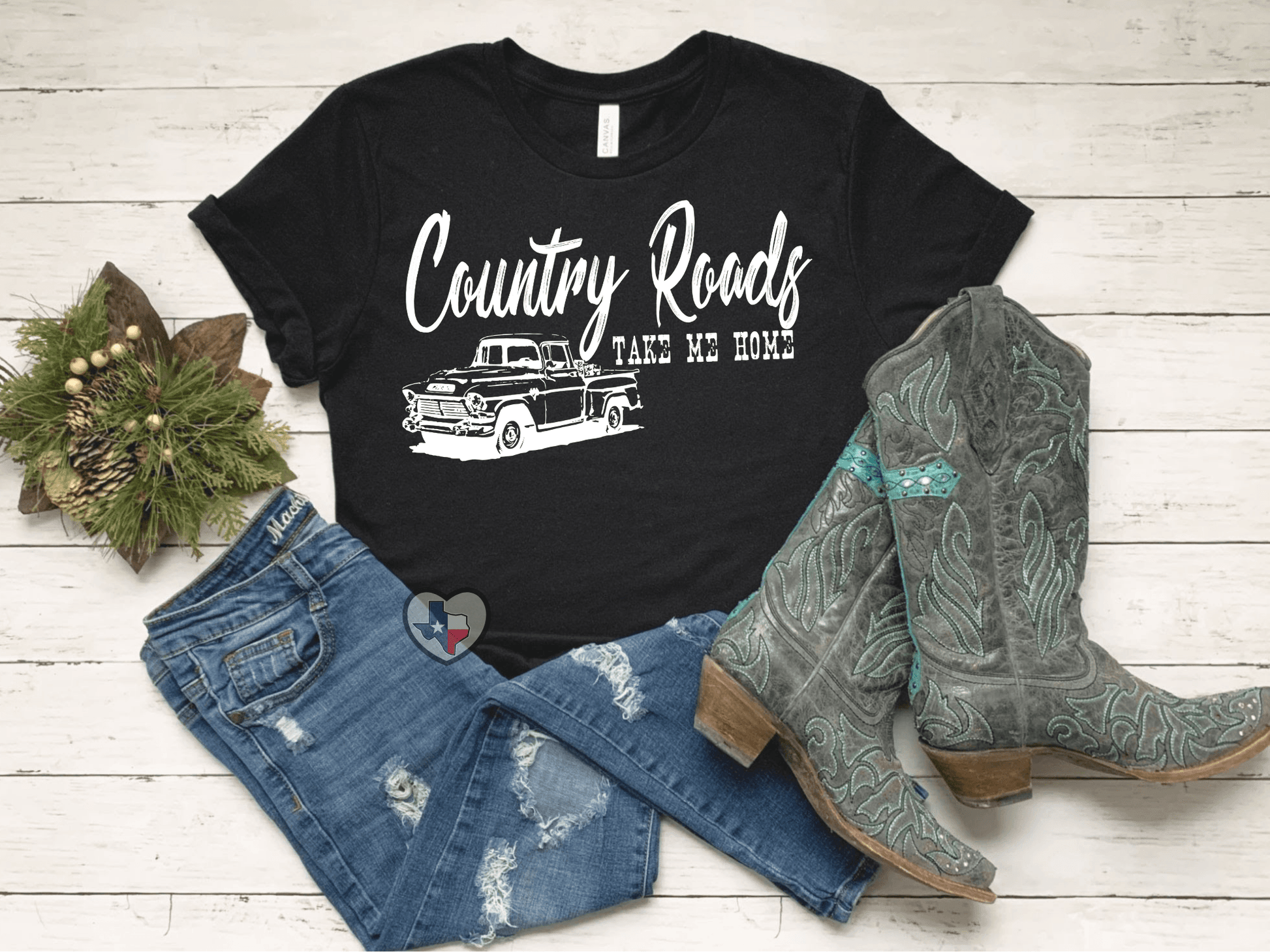Country Roads Take Me Home - Texas Transfers and Designs