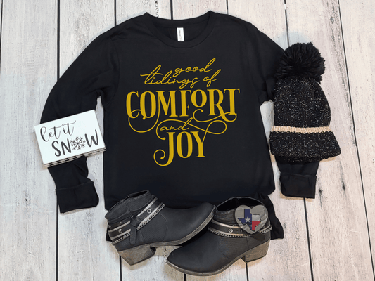 Good Tidings of Comfort & Joy (GOLD) - Texas Transfers and Designs