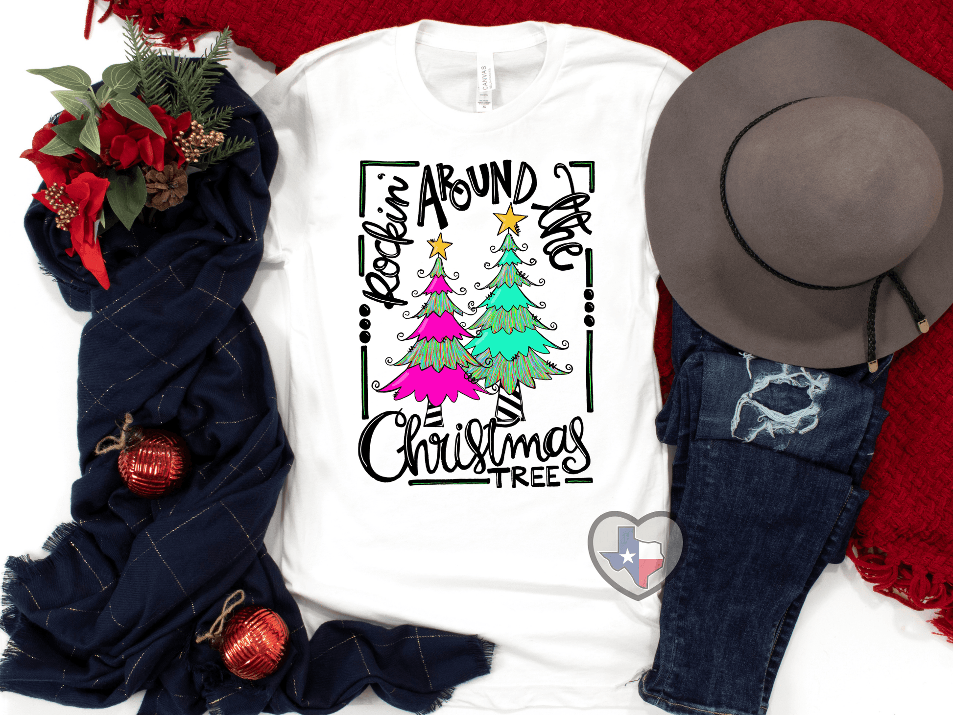 Rockin' Around The Christmas Tree DTF - Texas Transfers and Designs