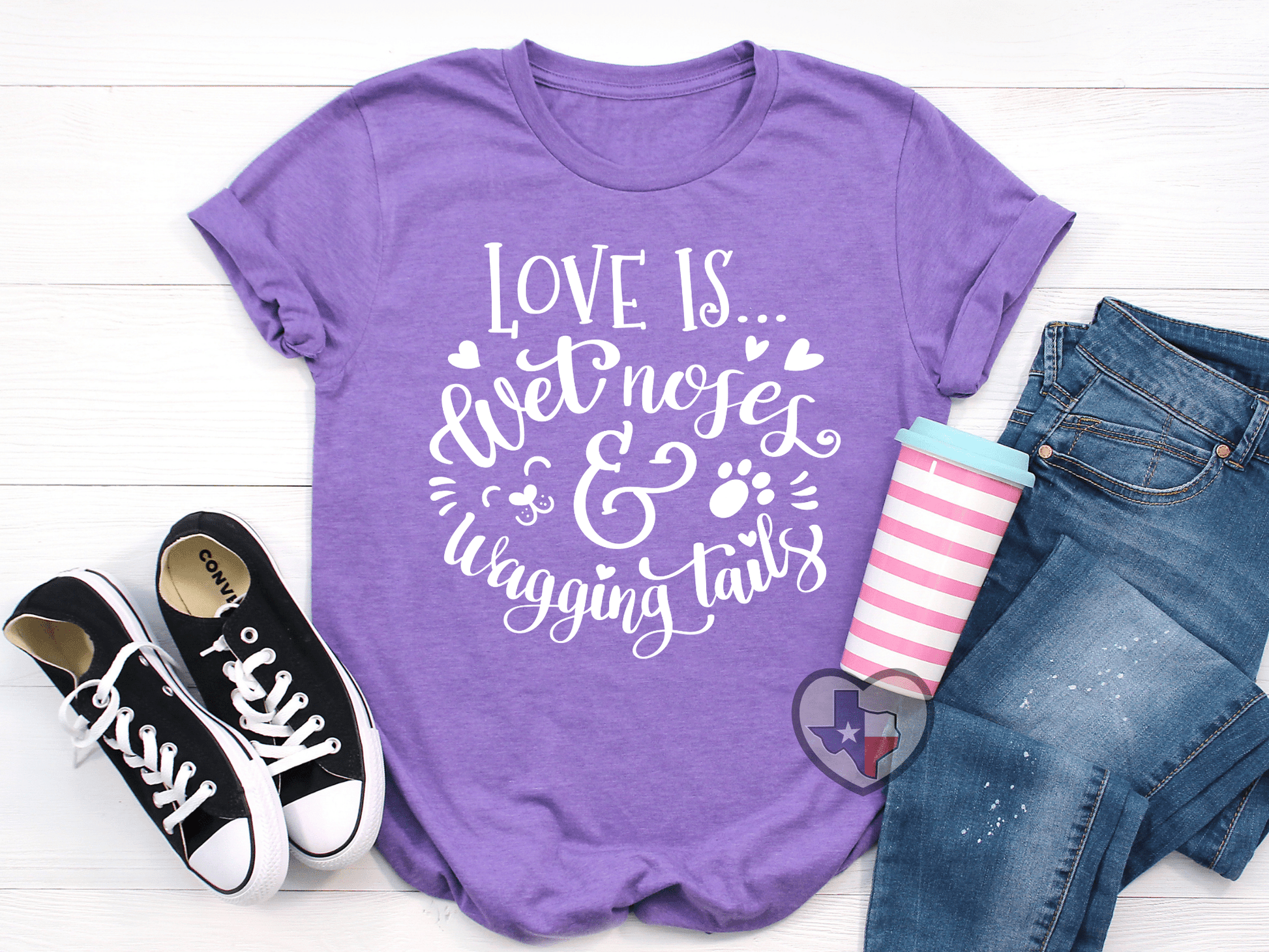 Wet Noses & Wagging Tails Dog - Texas Transfers and Designs