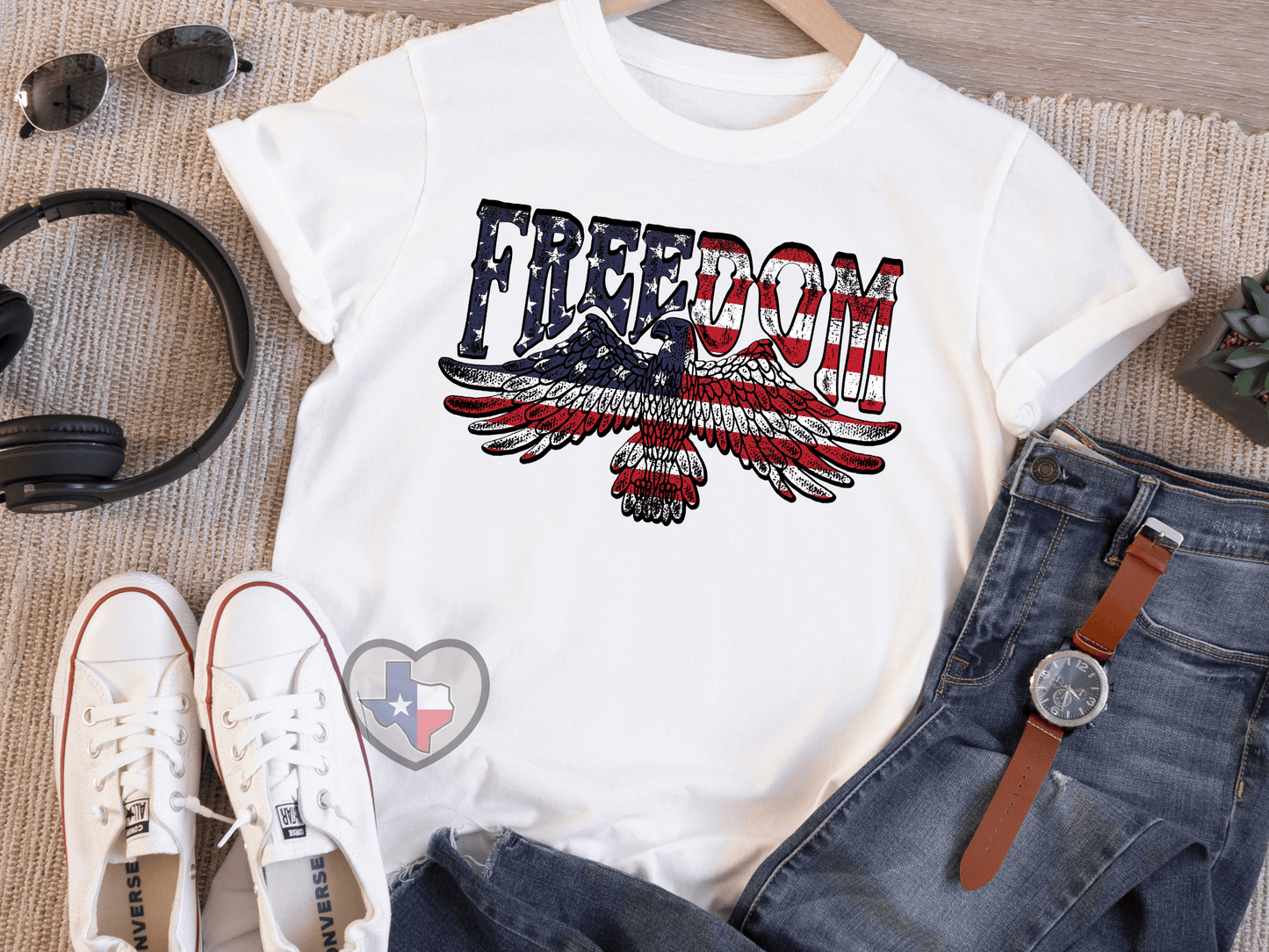 Freedom Eagle HIGH HEAT - Texas Transfers and Designs