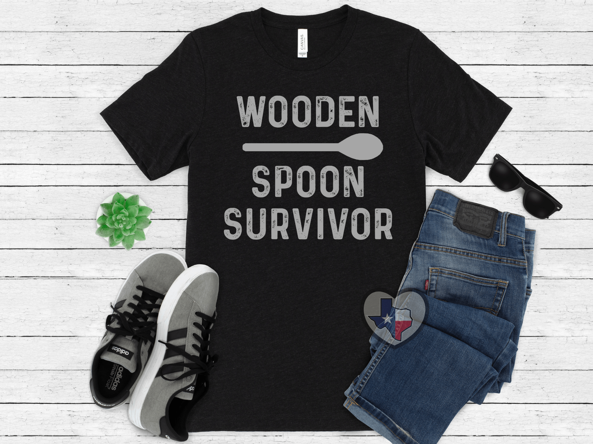 Api Transfer Spoon Wooden Spoon Survivor (Grey) - Texas Transfers and Designs