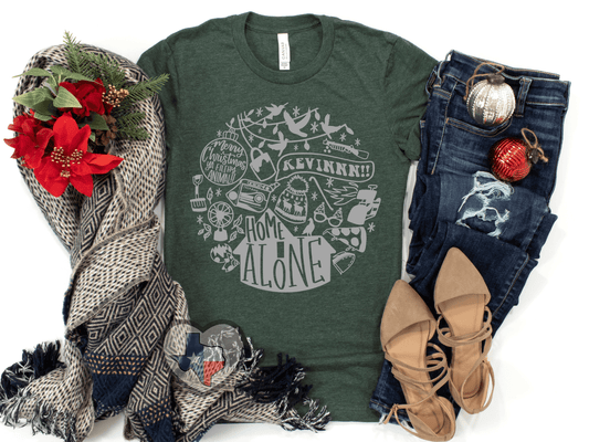 Home Alone Collage (GREY) - Texas Transfers and Designs