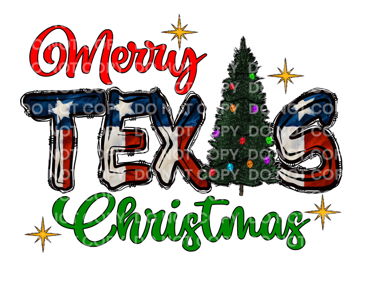 Merry Texas Christmas UV STICKER