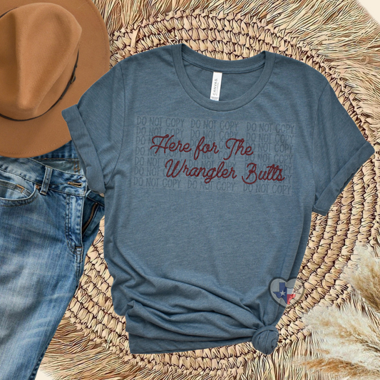 Here For the Wrangler Butts (BROWN) - Texas Transfers and Designs