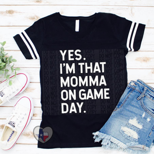 That Momma On Game Day (WHITE) - Texas Transfers and Designs