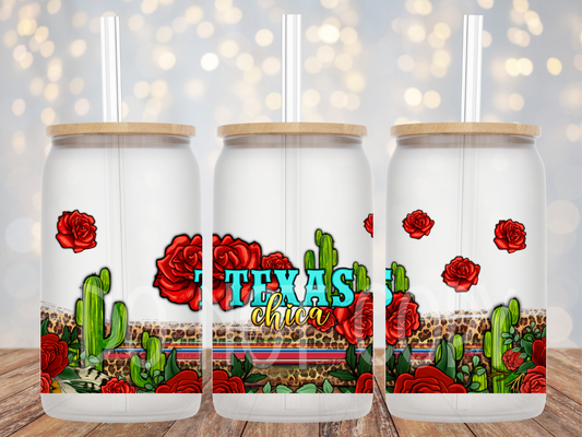 Texas Chica Cup Wrap UV Sticker