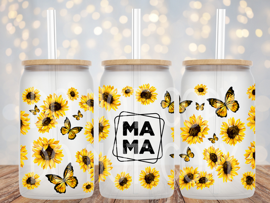 Mama Sunflower Wrap UV Sticker