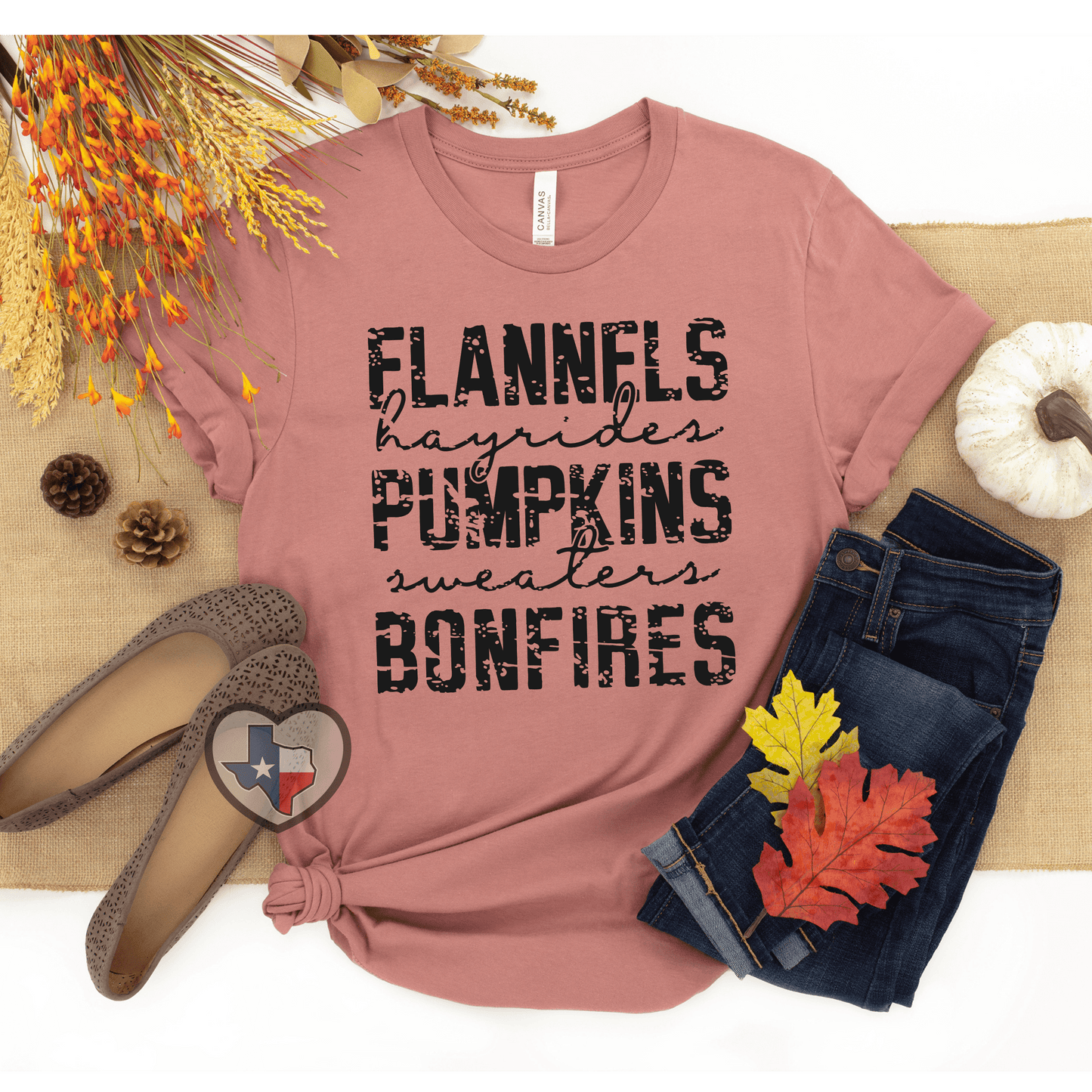 Flannels Hayrides Pumpkins - Texas Transfers and Designs